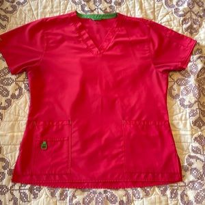 Carhartt Women's XL Cross Flex V-neck Media Scrub Top Style #C12110 Pink